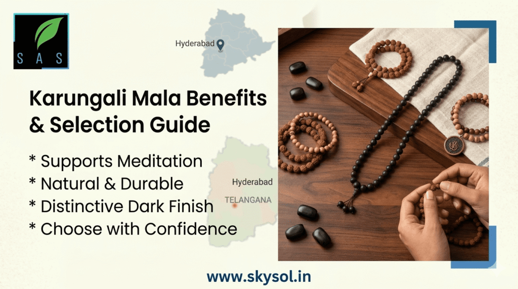 Men's wellness daily energy, Rudraksha bracelet online Telangana, natural vitality boosters South India, authentic Karungali shop Hyderabad, Skysol wellness.