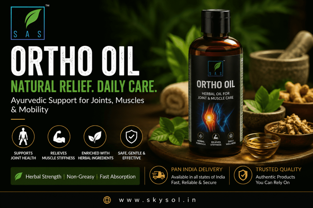 Premium ortho oil for joint pain, muscle stiffness, and mobility support available online in Hyderabad