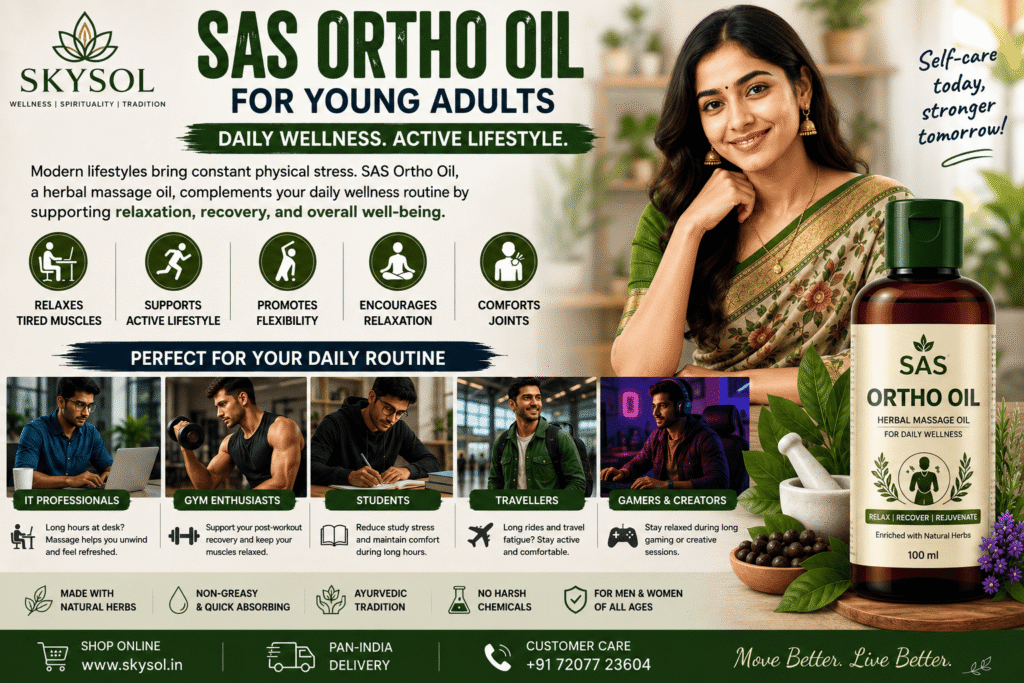 SAS Ortho Oil for young adults supporting daily wellness and active lifestyles