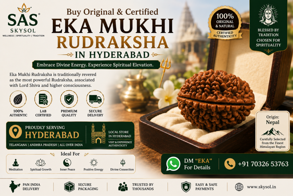 Original Nepal Eka Mukhi Rudraksha Hyderabad by SKYSOL with certification