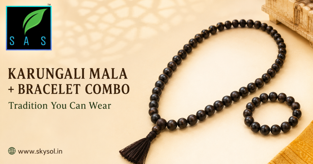SAS Karungali Mala and Bracelet Combo available from SKYSOL Hyderabad